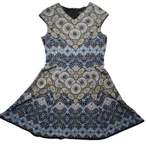 ADORNE Women's Dress Size 12 Black/Gold/Blue US 12 L Sleeveless Cocktail